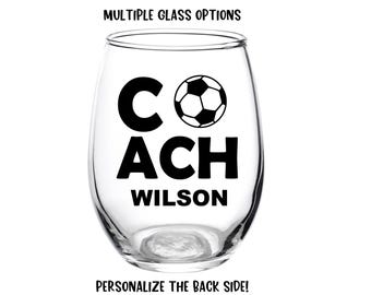 Soccer Coach Glass, Coach Gift, Soccer, Wine Glass, Beer Glass, Personalized, Soccer Gift, Gift for Coach, Banquet, Team, Soccer Coaches
