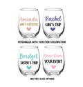Girls Wine Glass, Girls Weekend, Girls Trip, Vacation, Getaway, Personalized, Wine Glass, Weekend, Sister Trip, Girls night, Favor