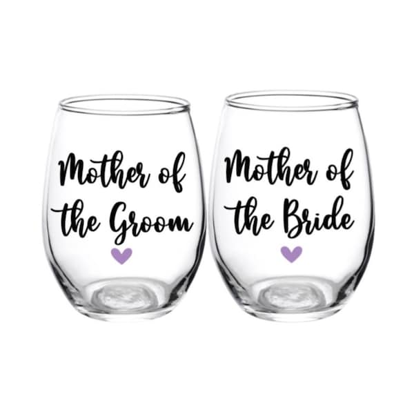 Mother of the bride, Mother of the Groom, Wine Glas, Personalized, Mom, Groom, Bride, Gift, Favor, Wedding Day, Wedding, Bridal Party, Beer