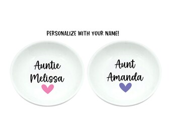 Personalized Ring Dish, Aunt Gift, Aunt Ring Dish, Auntie, Ring Dish, Ring Holder, Baby Shower, Favor, Aunt, Trinket Tray, Jewelry, Gift