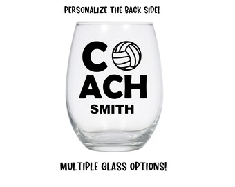 Volleyball Coach Glass, Coach Gift, Volleyball, Wine Glass, Beer Glass, Personalized, Volleyball Gift, Gift for Coach, Banquet, Team, Gift