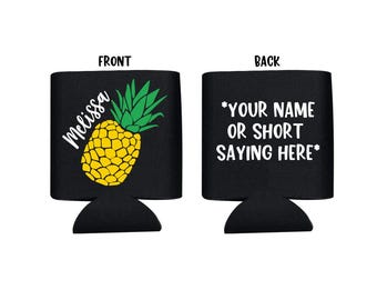 Personalized Pineapple Can Cooler, Pineapple, Gift, Party, Favor, Bachelorette, Birthday, Personalized, Can Cooler, Your Name, Pina, Beer