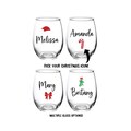 Your Name Christmas Glass, Wine Glass, Christmas Glass, Favor, Party, Christmas, Your Text, Friendsmas, Gift, Personalized, Christmas Party