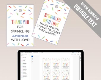 Baby Sprinkle Favor Tag Printable, Thank You Tags for Sprinkle Baby ...