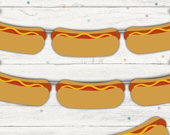 Printable Hot Dog Banner: BBQ Party Decor (Digital Download)
