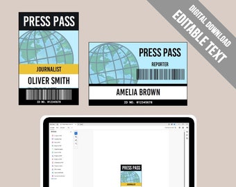 Modello di badge identificativo per stampa stampabile: accessorio per costume da cosplay (download digitale)