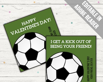 Soccer Classroom Valentine. Soccer Valentine's Card For Kids. Valentine's Card For School. Editable. Printable. Instant Download.