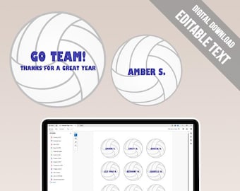 Volleyball Tag Printable. Volleyball Name Tags. Volleyball Bag Tags. Editable in Adobe Reader.