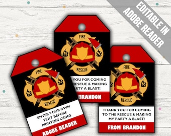 Firefighter Thank You Printable Etsy