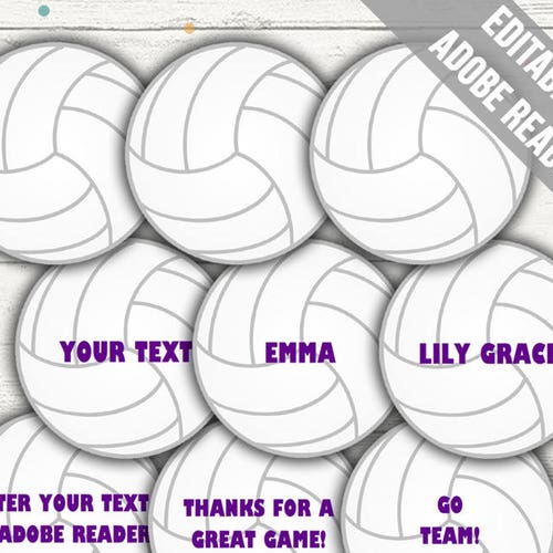 Volleyball Tag Printable volleyball Name Tags/ Bag Tags. | Etsy