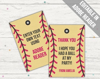 Softball Thank You Printable - Etsy