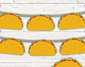 Printable Taco Banner. Taco Garland. Taco Party Decorations. Fiesta Party Decorations. Taco Centerpieces. Instant Download.