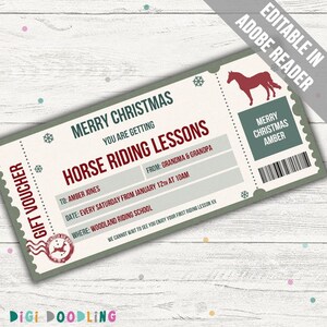 Christmas Horse Riding Voucher Surprise Horse Riding Lessons Gift