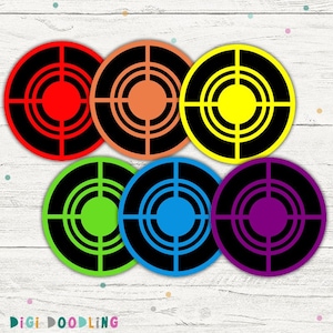 Laser Tag Cupcake Toppers (Laser Tag Party Decor). Target Cupcake Toppers. Printable PDF. Instant Download.