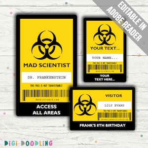 Science Party ID Badge Template