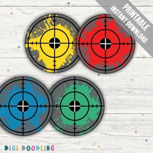 Paintball Cupcake Toppers. Printable Paintball Cake Decorations. Paintball Party Decorations. Printable Paintball Party Decor.