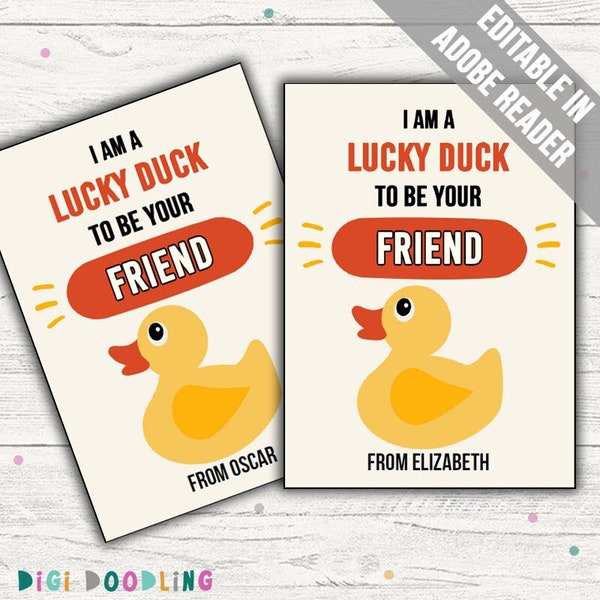 Lucky Duck Valentine Tag. Lucky Duck Valentine Gift Tag. Rubber Duck Valentine Card For Class. Duck Valentines Card. Toddler Valentines Card