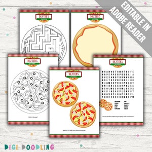 Printable Pizza Party Games: Editable Activity Pack (Instant Download)