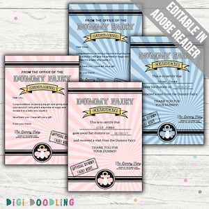 Dummy Fairy Certificate and Letter. Editable. Printable. Instant Download.