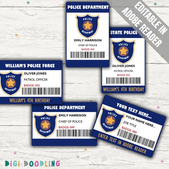 police-id-badge-police-id-tag-for-pretend-play-or-police-etsy
