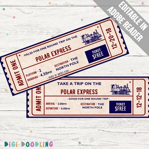 Train Ticket Invitation Template (train Ticket Party Invite). Editable ...