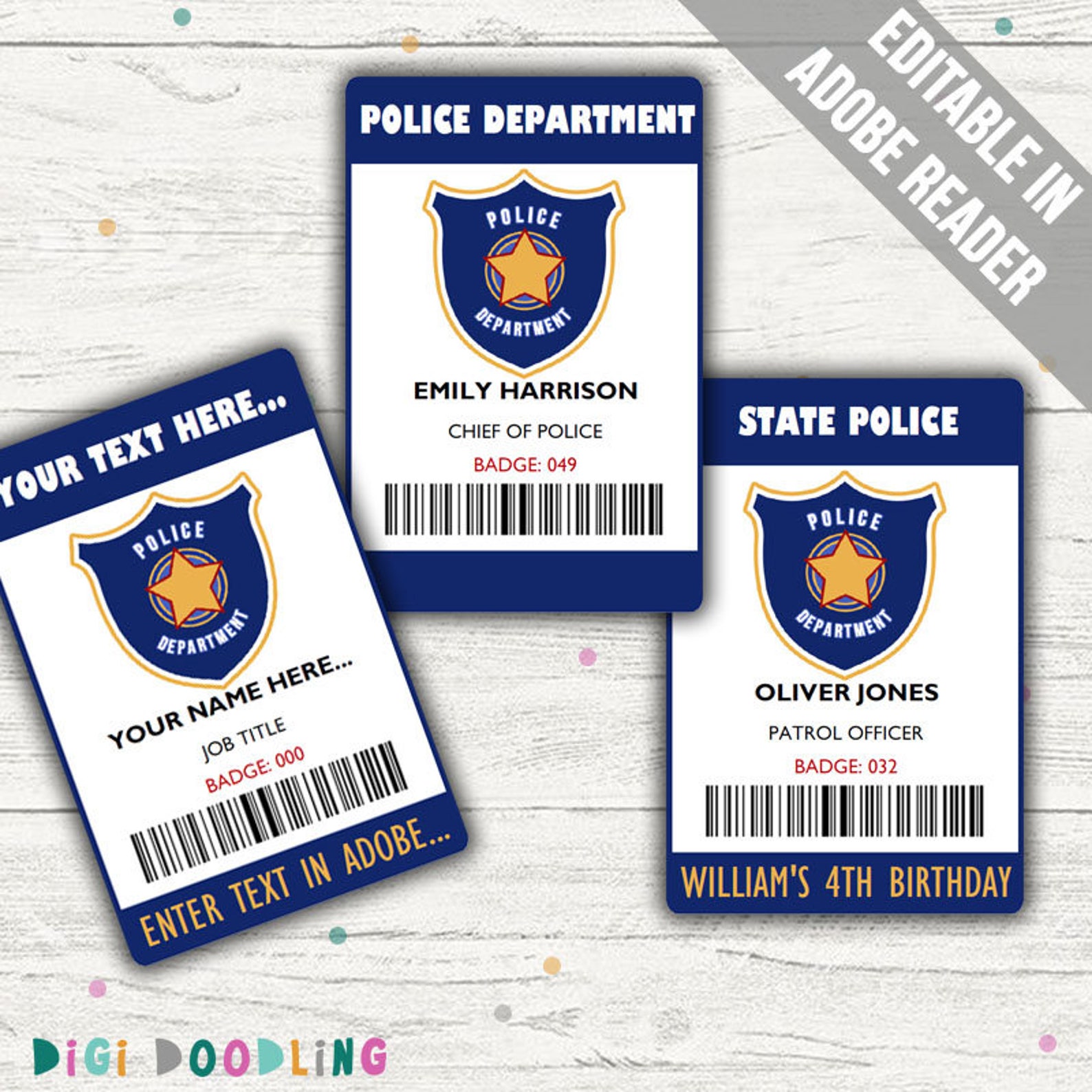 police-id-badge-police-id-tag-for-pretend-play-or-police-etsy