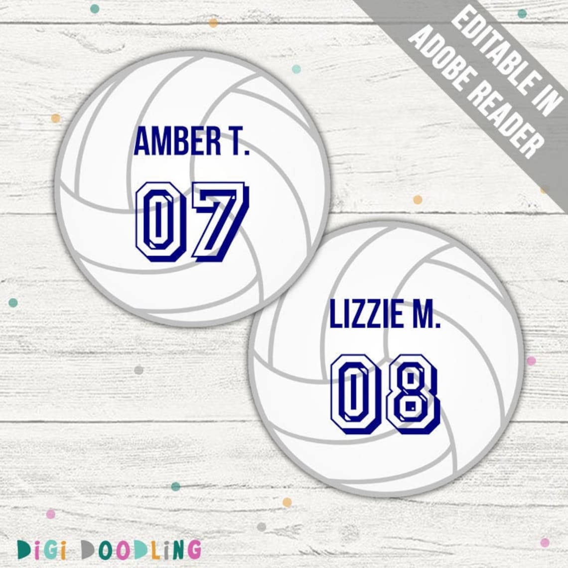 Volleyball Tag Printable 5 Inch . Volleyball Name Tags/ Bag Etsy