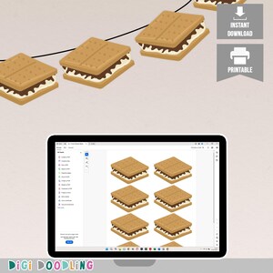 Printable S&#39;mores Banner: Camping Party Garland (Instant Download)