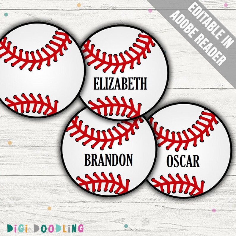 Baseball Tags Baseball Party Decor/ Favor Tags. Printable Etsy