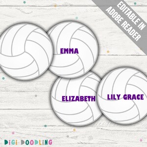 Volleyball Tag Printable volleyball Name Tags/ Bag Tags. Printable PDF ...