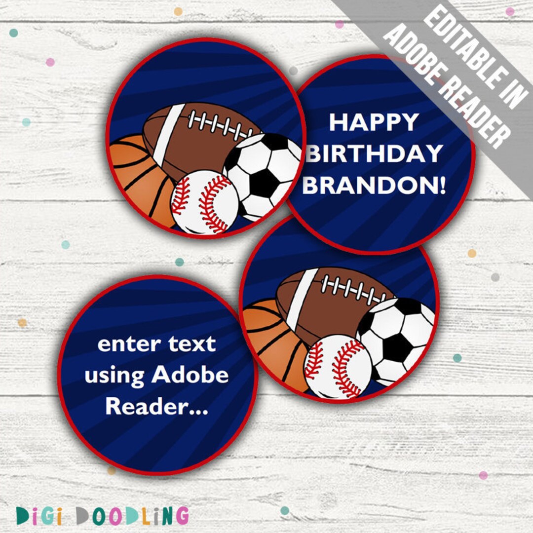 Sports Cupcake Toppers all Star Sports Party. Printable PDF Etsy