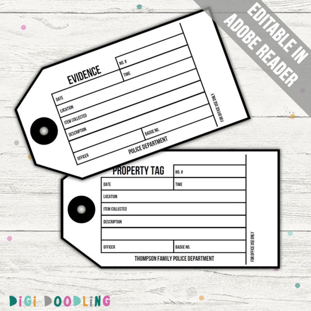 Printable Evidence Tag. Police Party. Crime Scene Party. Murder Mystery Party. Halloween Party Decor. Evidence Printables. Evidence Labels. - Etsy for Free Printable Printable Evidence Markers