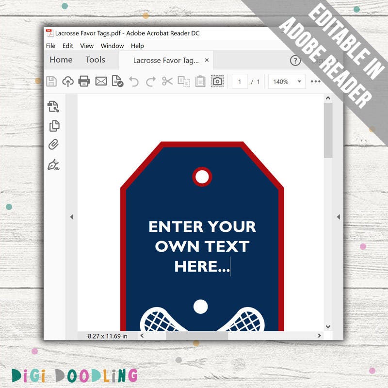 Paper & Party Supplies Party Supplies BLACK Lacrosse Thank You Tags