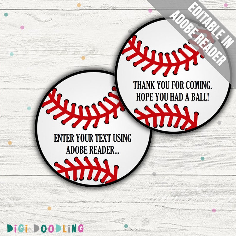 Baseball Tags Baseball Party Decor/ Favor Tags. Printable Etsy