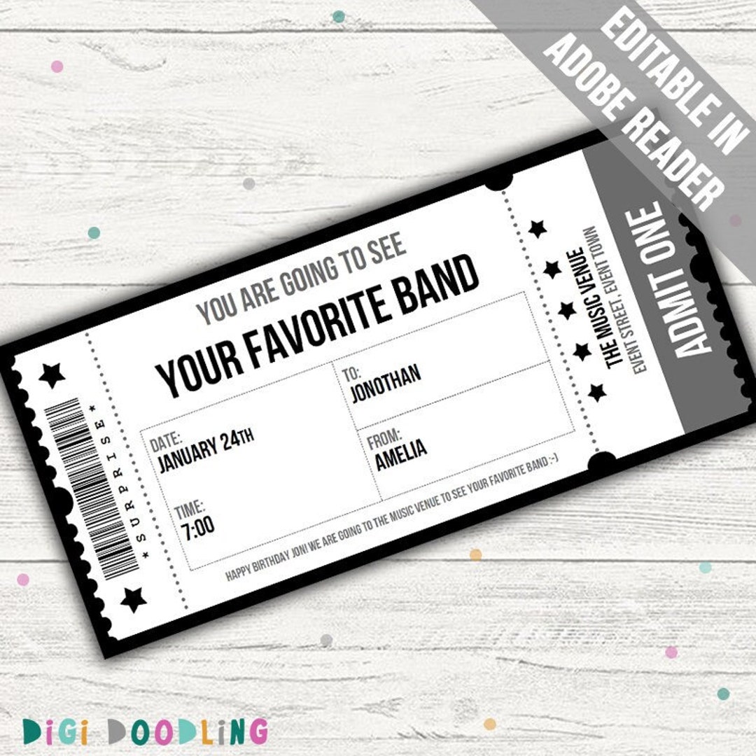 Surprise Concert Ticket Template Surprise Event Ticket Concert Ticket Surprise Concert Ticket Template Surprise Event Ticket Concert Ticket