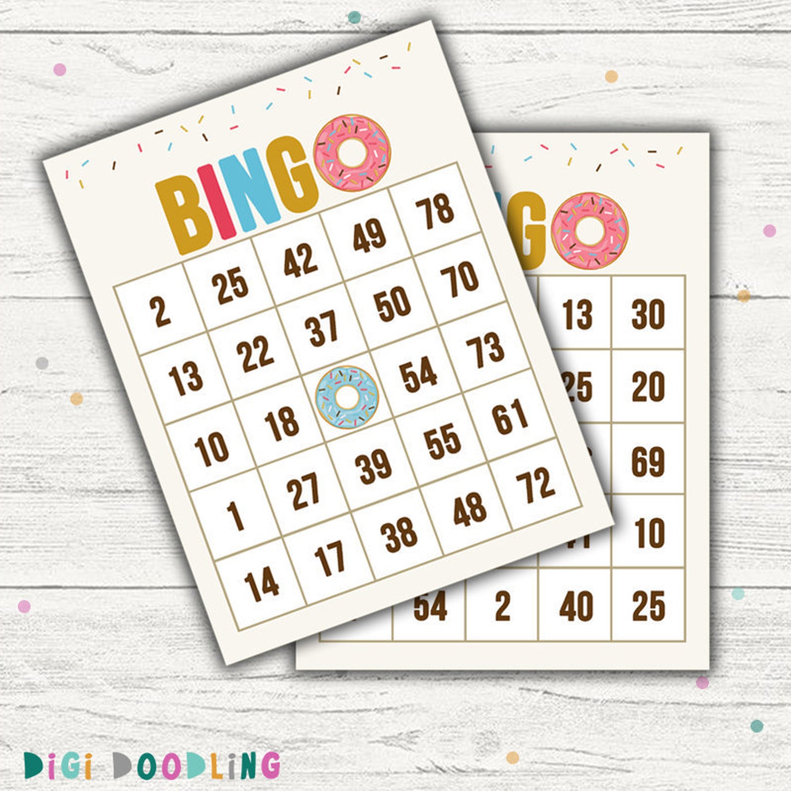 Donut Bingo donut Party Games. Printable PDF. Instant - Etsy Canada
