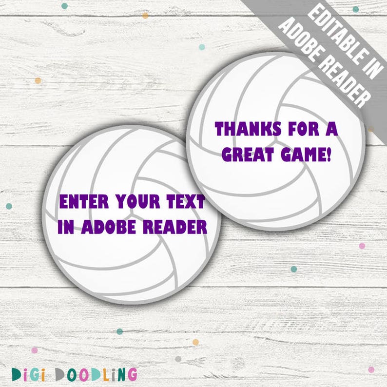 Volleyball Tag Printable Volleyball Name Tags/ Bag Tags. | Etsy
