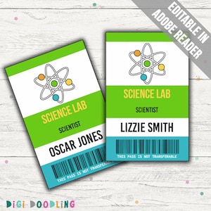 Scientist ID Badge Template. Science Party Favors. Scientist Costume ...