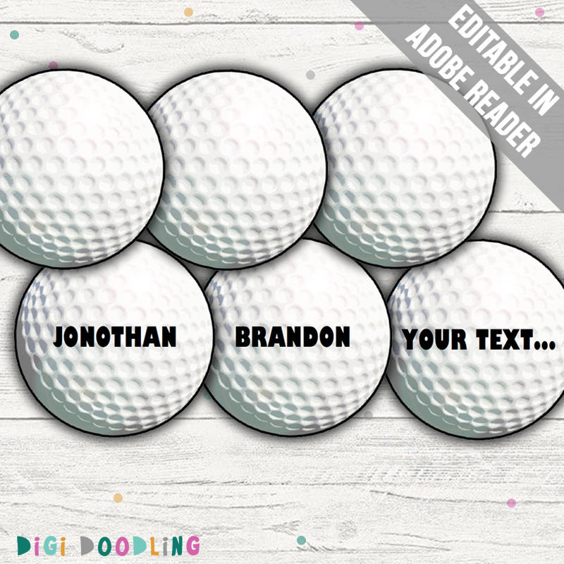 Golf Tags Golf Party Decor. Printable PDF EDITABLE. | Etsy