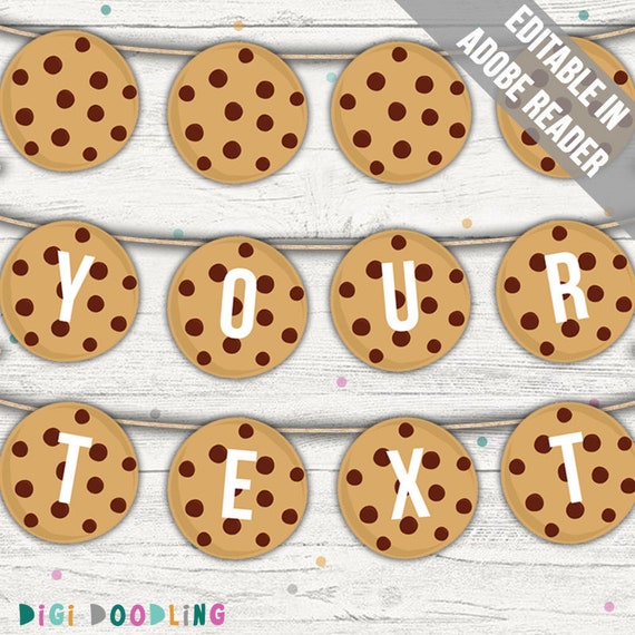 Printable Cookie Banner. Cookie Garland. Cookie Party - Etsy