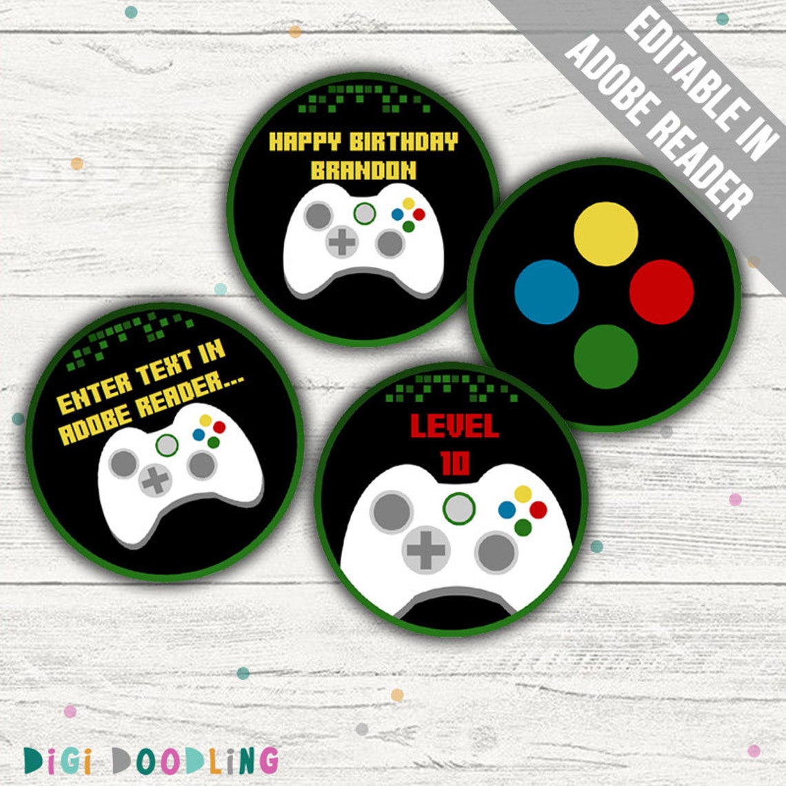Video Game Party Cake Toppers gamer Party Decor. Printable Etsy