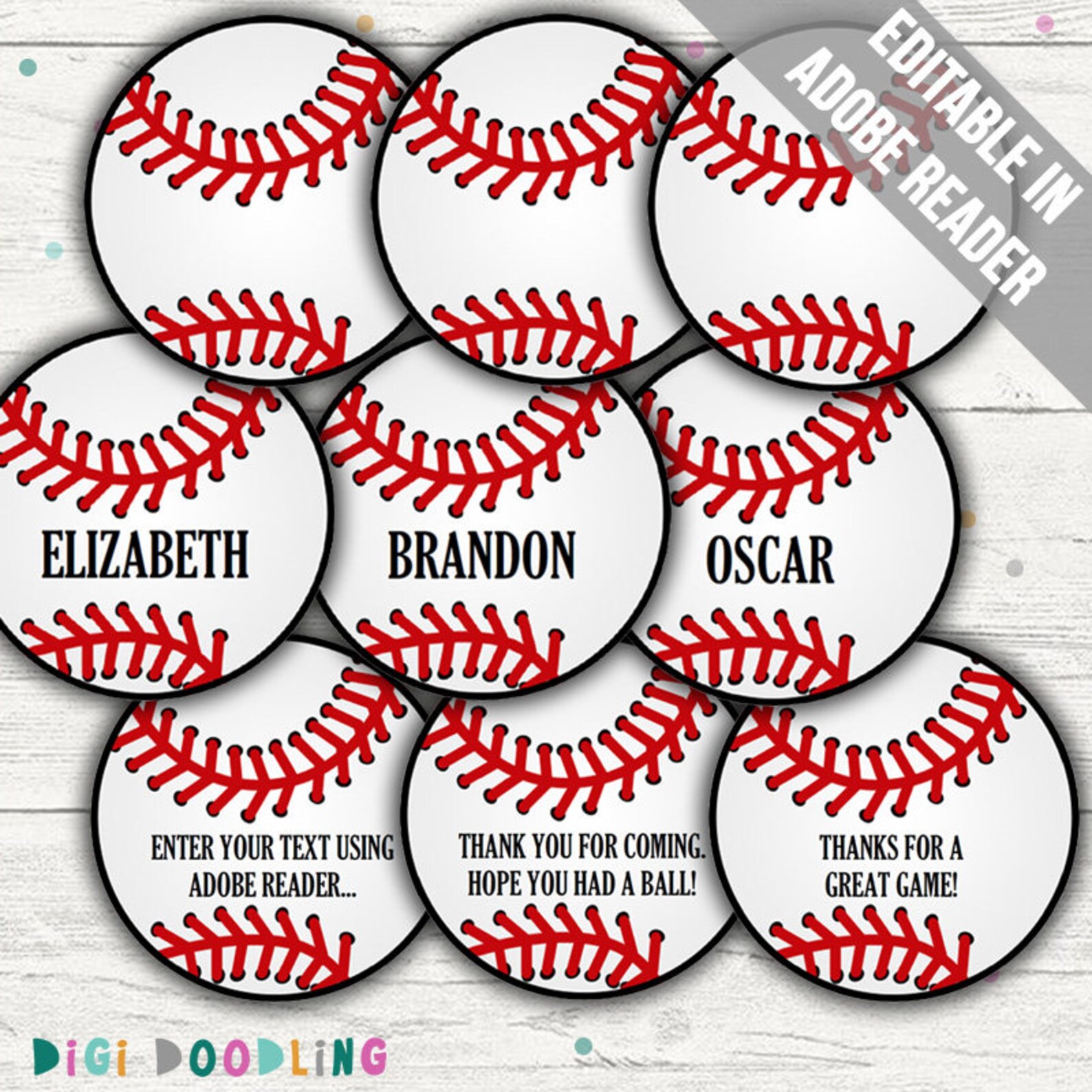 Baseball Tags baseball Party Decor/ Favor Tags. Printable - Etsy