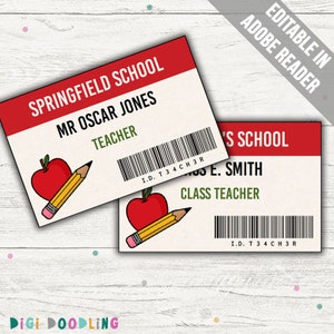 Teacher Pretend Play Printables. Teacher Costume ID Badge Template. Teacher ID Badge. Teacher ...