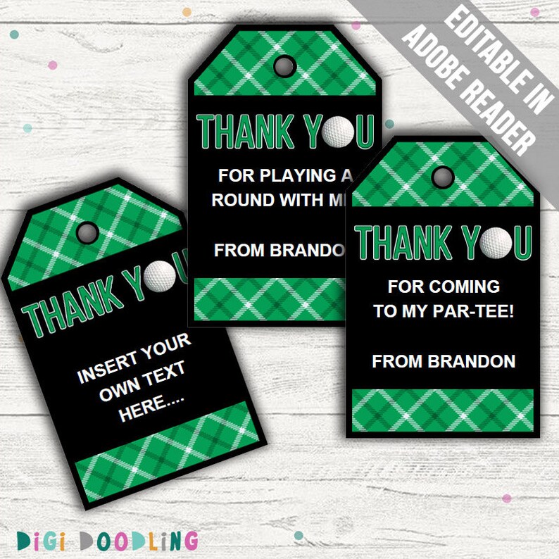 golf favor tags golf thank you tags printable pdf etsy