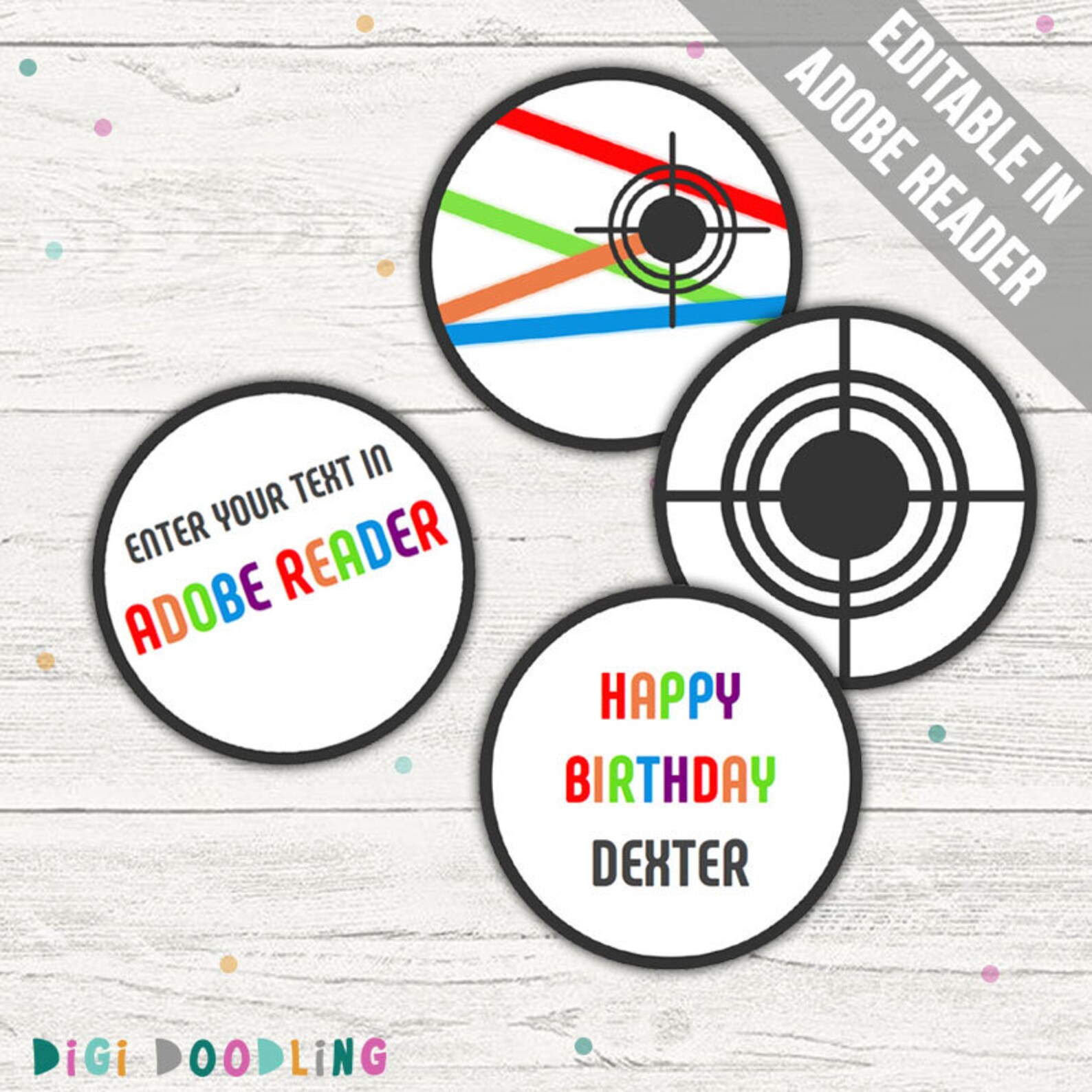 Laser Tag Party Printables. Includes Invitations Favor Tags - Etsy
