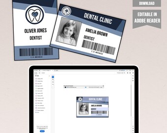 Printable Dentist ID Badge Template: Pretend Play Costume (Digital Download)