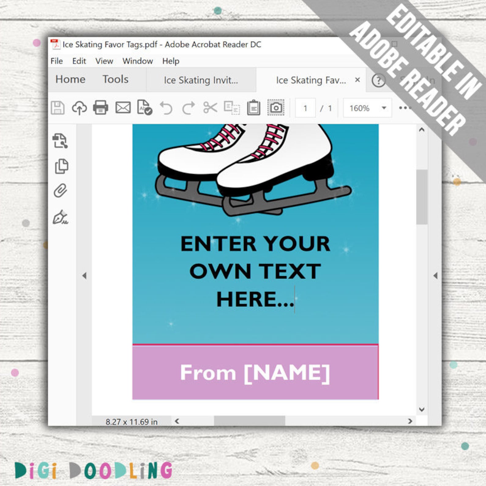 Ice Skating Favor Tags ice Skating Thank You Tags. Printable Etsy