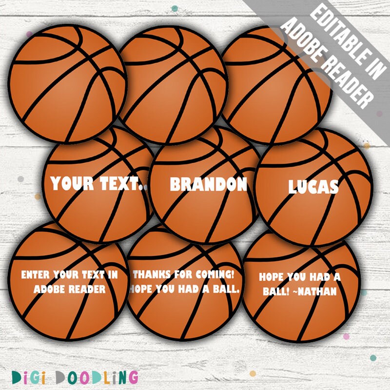 Basketball Tags Basketball Party Decor. Printable PDF | Etsy