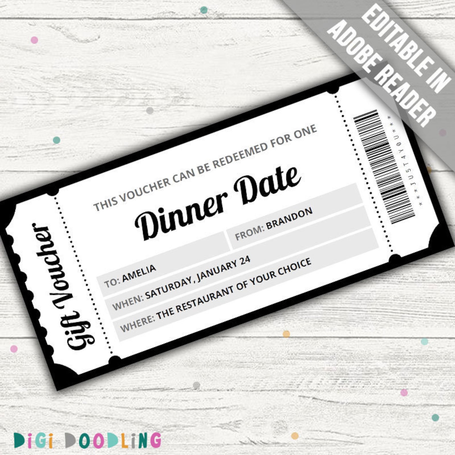 Dinner Date Voucher Template. Dinner Date Coupon. Meal Out Etsy UK Dinner Date Voucher Template. Dinner Date Coupon. Meal Out Etsy UK