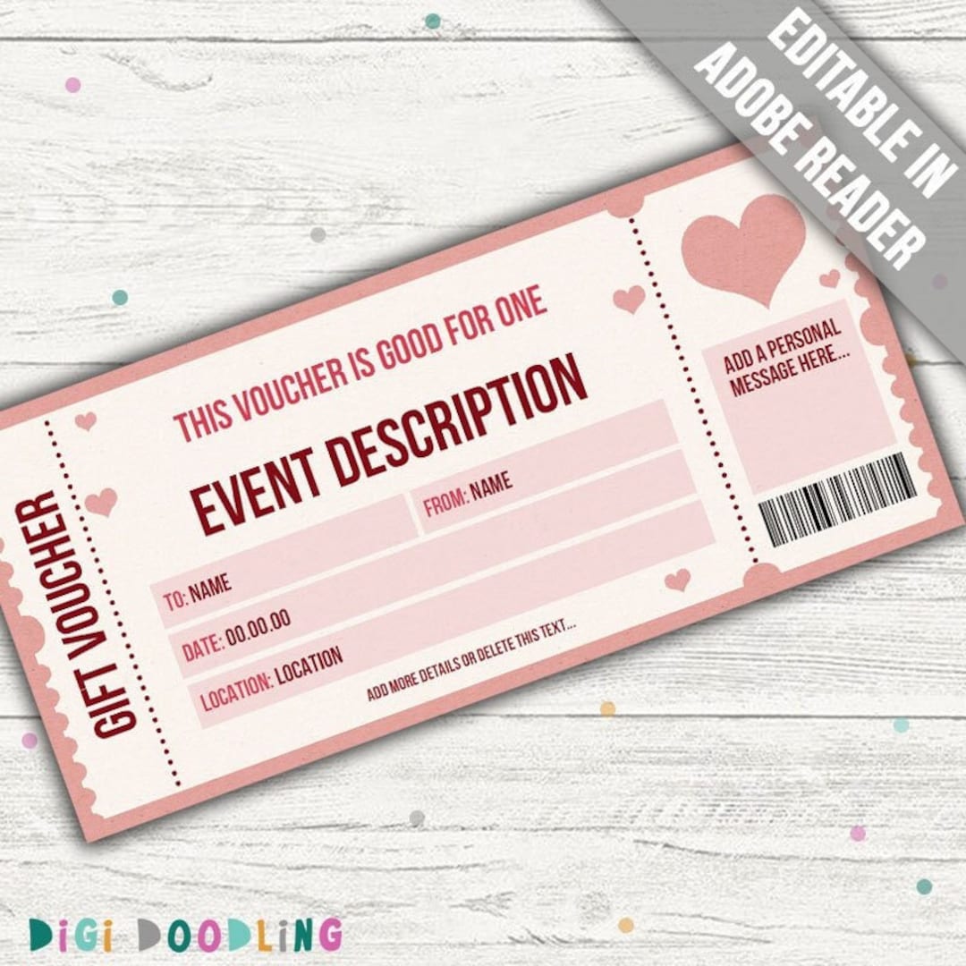 Surprise Date Night Voucher Template. Editable Date Coupons. Printable